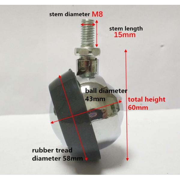 Threaded Stem Metal Ball Caster Wheels For Furniture