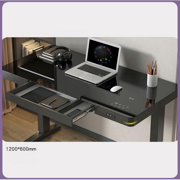 100 V/Hz Glass Mobile Electric Height Adjustable Computer Desk for Modern Office