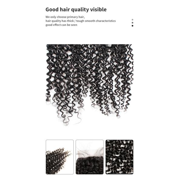 Grade 8A Curly Reinforced Remy Human Hair Closure 130% Density