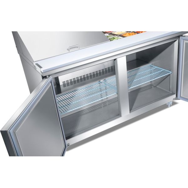 Commercial Refrigerated Sandwich Prep Table Air Cooling Counter Top for Pizza Salad