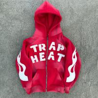 Service OEM Soleil décoloré Rouge Acide Laver Hoodie Homme Hoodie surdimensionnée Anti Pilling