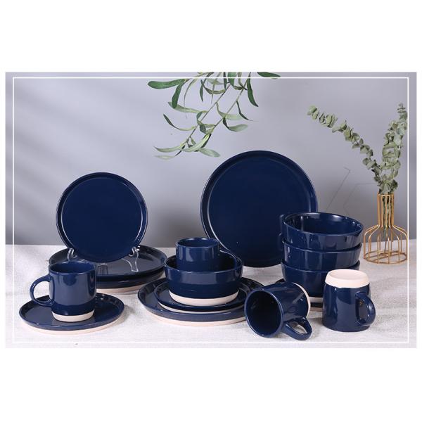 Dark Blue 16PCS Craftsman Dinnerware Savall Ceramic Tableware Set