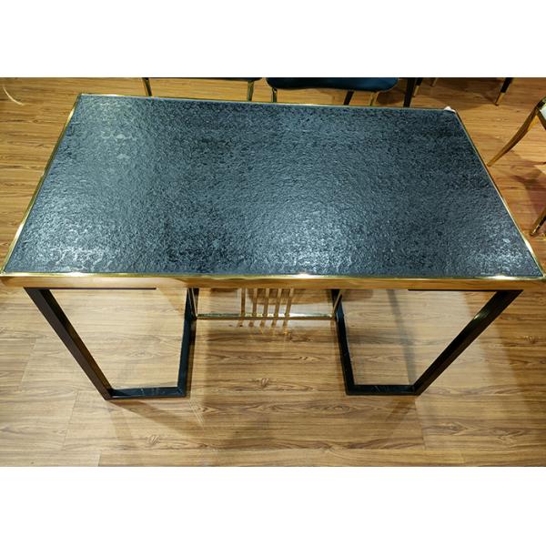 Fire Stone Top 120*70*75cm Painting Wrought Iron Table