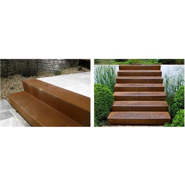 Pre weathered Corten Steel Garden Steps Stairs 1000mm to 3000mm width