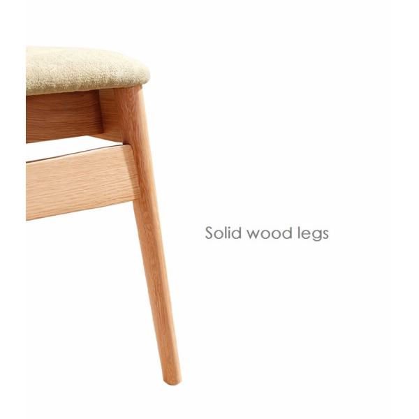 Modern Nordic Designs Furniture No Arm Oak Wooden With Seating Cushion Fabric Dining Chair