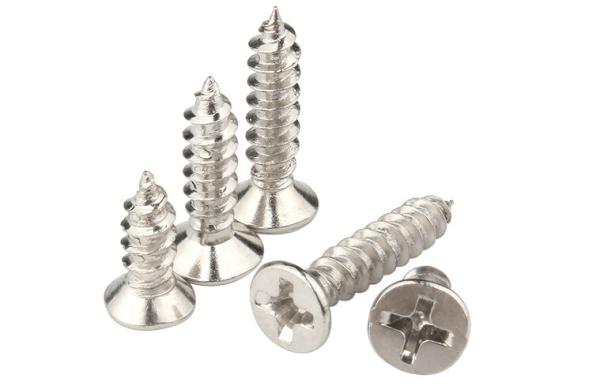 Nickel Plated Steel Flat Head Self Tapping Screws DIN7982 Type C Countersunk Head Pointed Screws