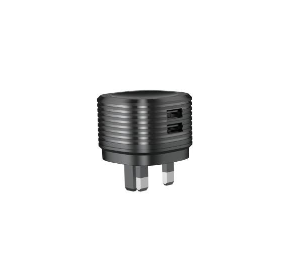 AC100V 2xUSB-A Portable ErP 5V3.4A UK Mains Charger