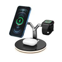 4 em 1 suporte sem fio magnético do carregador para Iphone e fone de ouvido