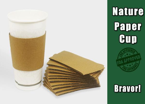 Food Containers Paper Cup Sleeves Eco - Friendly For Chicken / Popcorn