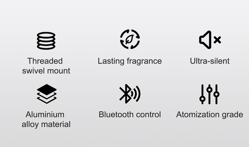 Desktop Aroma Diffuser Machine with 360° Without Oil Leakage Bluetooth Control and Aluminum Alloy Material