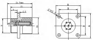 2PM18K7QB1 Russian Connector Circular Electrical Connector 7 Socket Contacts