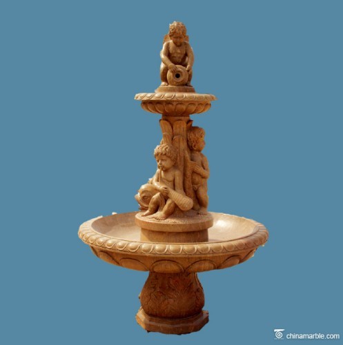 Boy Peeping Marble Carved Water Fountain Outdoor Used