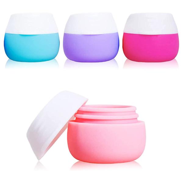Accesorios de Viaje para Mujeres, Tarro con Tapa para Cosméticos, Maquillaje, Crema Facial, Envase, 20 ml, Contenedor de Viaje de Silicona a Prueba de Fugas
