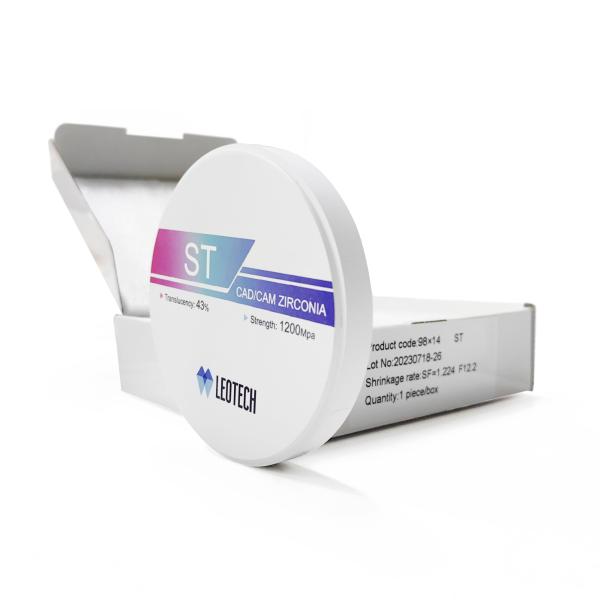 High Strength ST Zirconia 1200MPa for Multi-Unit Bridges ISO Class 5 Certified