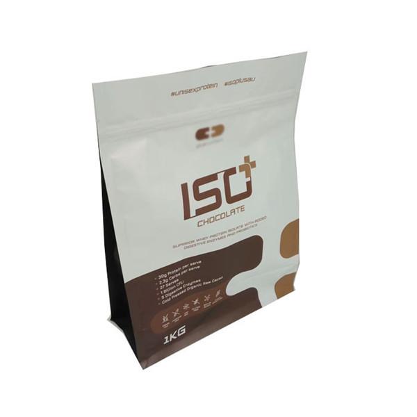 Flat Bottom Protein Powder Packaging Bags Square Shape Coffee Pouches