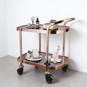 Large 2-Tier Multi-Functional Cake Trolley and Service Cart for Hotel & Restaurant Use