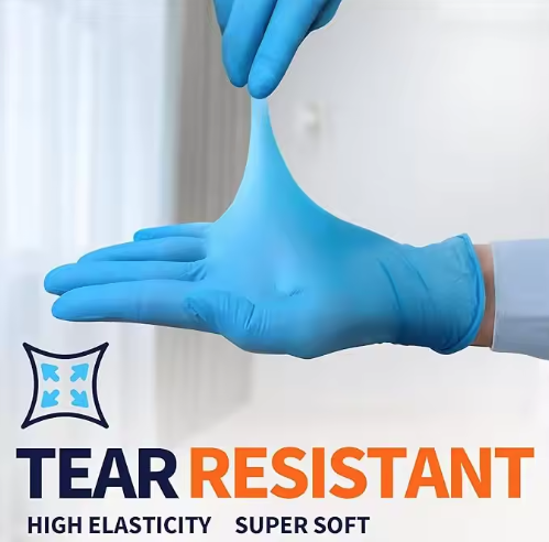 Custom Industrial Grade Latex-Free Examination Blue/Orange Disposable Powder-Free 100% Nitrile Gloves