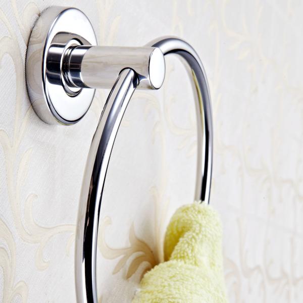 Grey Polished Chrome Hand Towel Holder Sus304 Circular Towel Rack