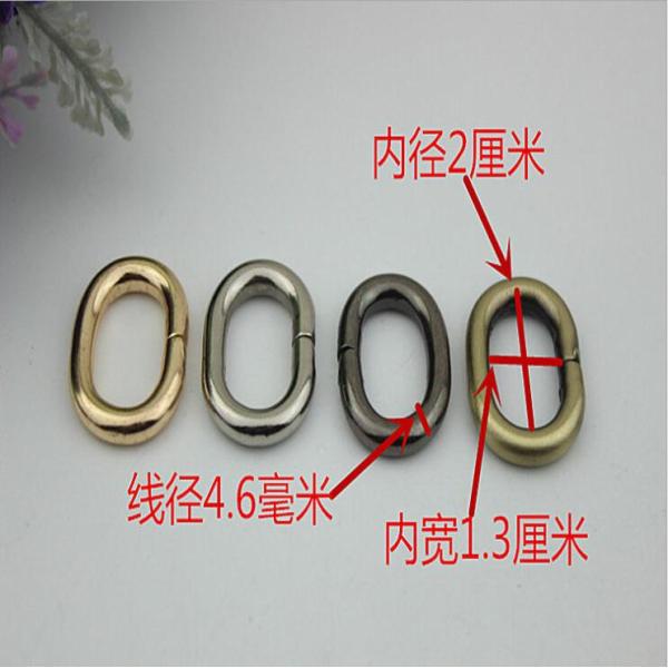 Advantage price 20 mm width nickel iron metal oval ring for bag parts