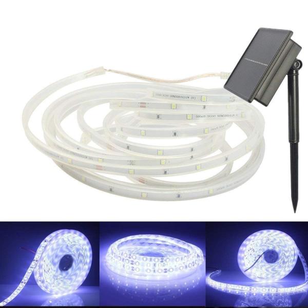 Waterproof Outdoor Solar LED Strip Lights 2V 100mA IP44 Flexible Cold White