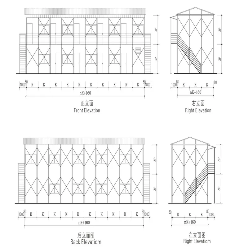 T Type Prefabricated Modular House with Quick Assembly Design for Worker Accommodation, Dormitory and Project Support Facilities