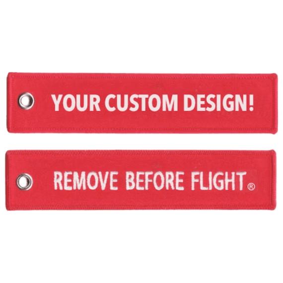 Custom Remove Before Flight Keychain Extremely Durable Embroidered Key Tags