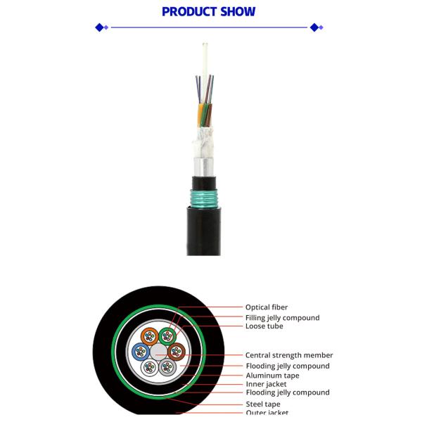 GYTA53 Armored Fiber Optic Cable Underwater Direct Buried Double Sheath 4-288Core Single Mode