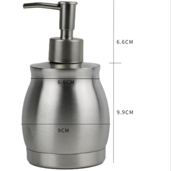 Manual Hand Bathroom Soap Stand  390ml Stainless Steel Liquid Soap Container