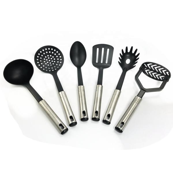 Tableware Kitchen Utensils Set with Silk Printing Logo and Nylon Spoon Holder Masher