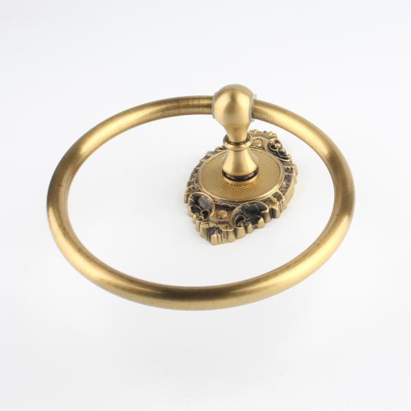 Hotel Home Bathroom Towel Rack Round Brass Wall-Mounted Organizer for Space Utilization