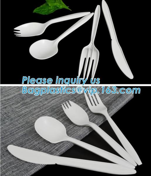 Disposable Biodegradable Corn Starch Fork Knife Spoon / Cutlery for Food,compostable disposable CPLA plastic knife with