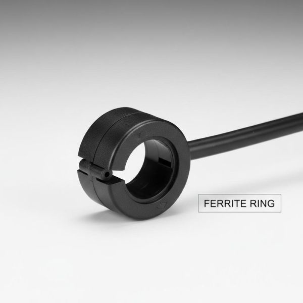 14.2mm x 7mm x 8mm Ferrite Ring with Snap-On Installation for Cable Noise Suppression