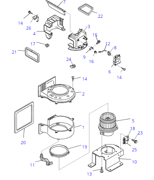 Вентиляторный двигатель ND116340-3860 Belparts для кондиционера KOMATSU ZX450 PC200-7 PC300-7