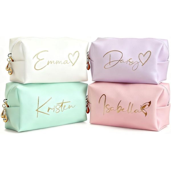 PU Letter Printing Makeup Bag Multi Functional Storage Bag