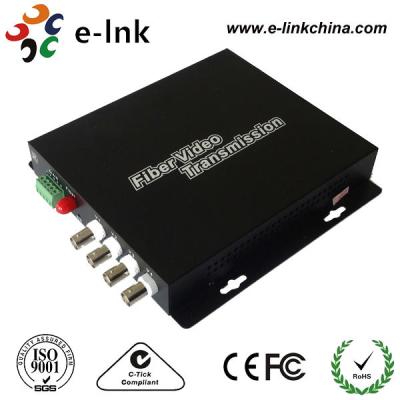 4 conector do vídeo do conector ótico do conversor FC da fibra ótica do CCTV do canal/BNC
