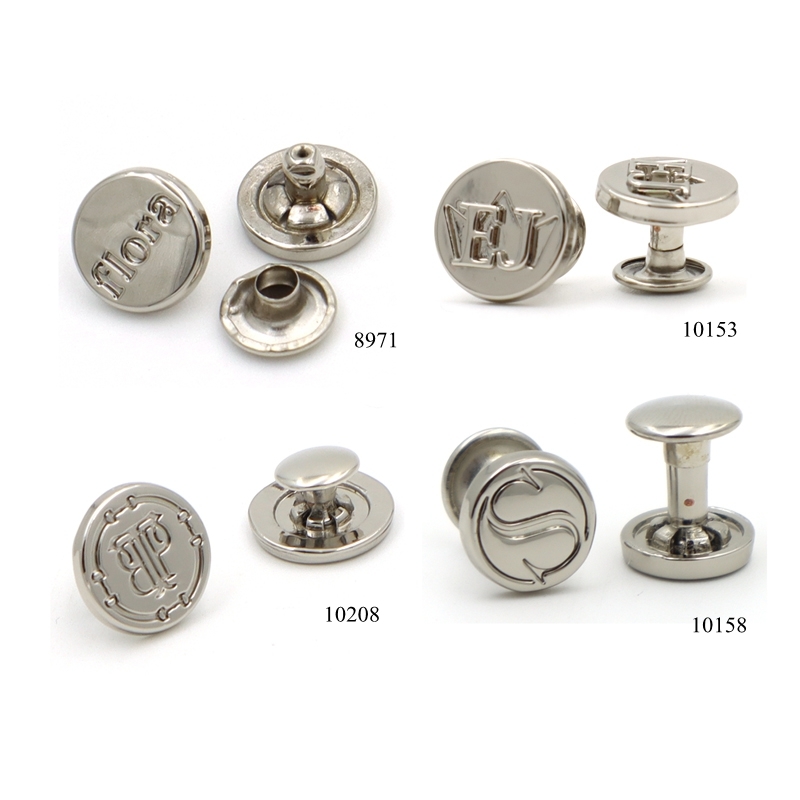Corrosion Resistant Nickel Plated Rivets Embossed Custom Made Rivets Anti Fade For Bag