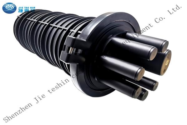 Black ABS 144 Core Fiber Optic Splice Box FTTB 1 In 6 Out Outdoor