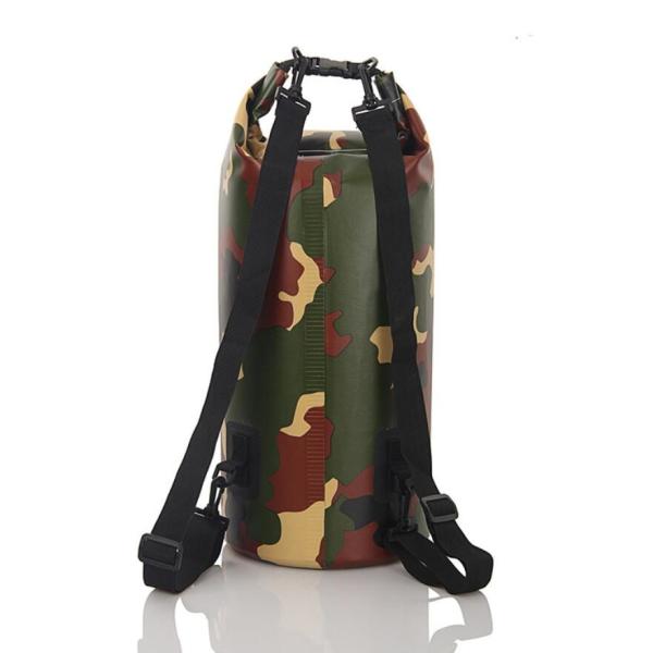 Camouflaged Waterproof Bucket Bag 30L Large Capacity with PVC Clip Mesh