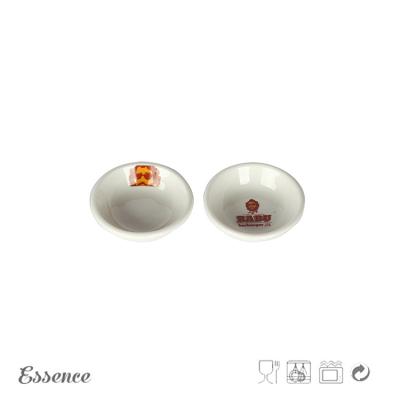 7cm Porcelain Ceramic Sauce Dish White Custom Decal Logo Eco Friendly