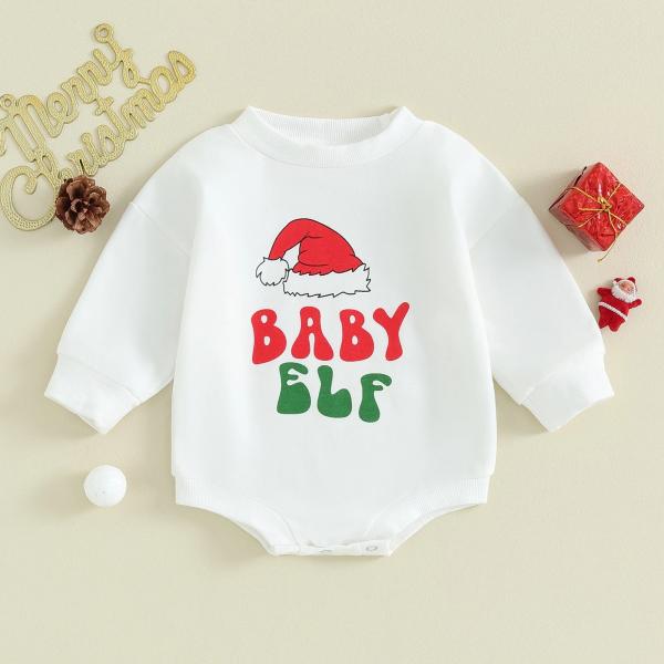 1 Pcs Custom Tag Christmas Cotton Romper Spring Autumn Newborn Infant Toddler Boys Girls Clothing Long Sleeve baby Cloth