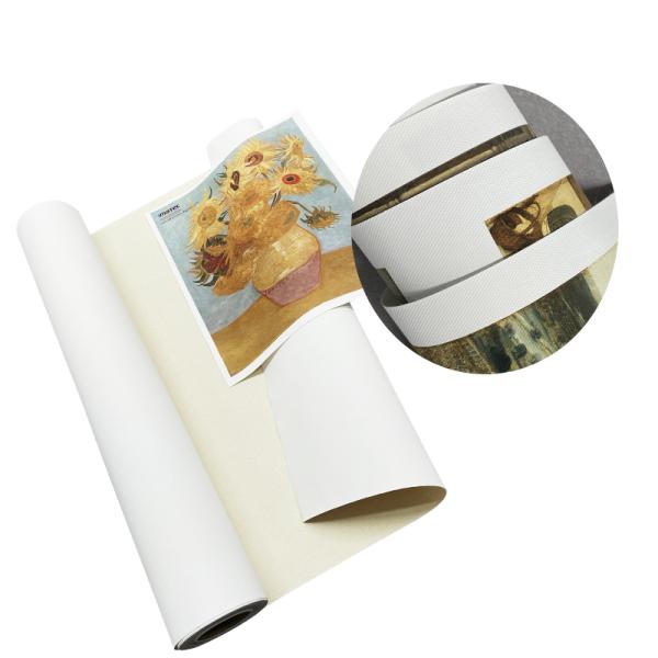 Wallpaper Matte Adhesive Canvas Peel And Stick Printing Fabric For Wall Decoration 350gsm