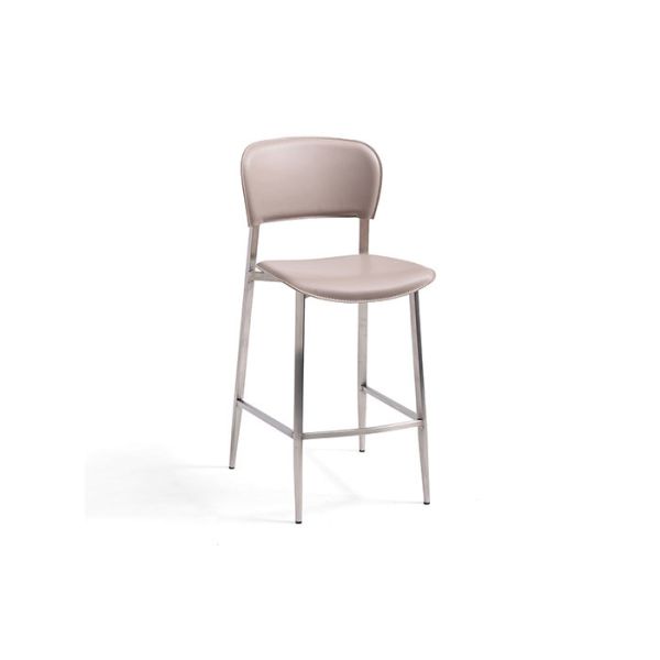 Microfiber Leather Bar Stool Metal Legs 505 * 460 * 1070mm For Hotel Lounge