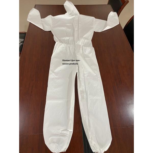 Waterproof White Microporous Disposable Hooded Coveralls