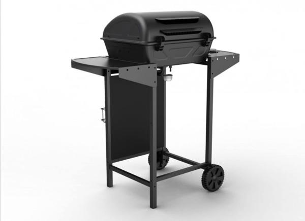 2 1 Burners Black Steel Outdoor Camping Trolly Gas Barbecue Grill Side Burner 2.5KW