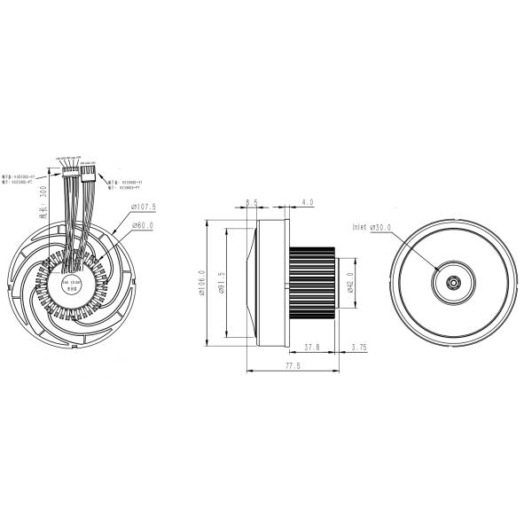 70CFM 12v Центробежный вентилятор с PWM скоростью регулируемый низкий шум