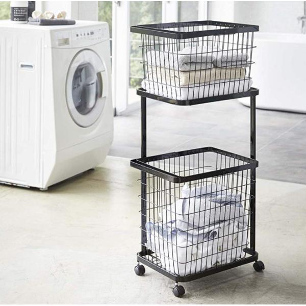 Two Layers Galvanized 960mm Height Steel Laundry Basket