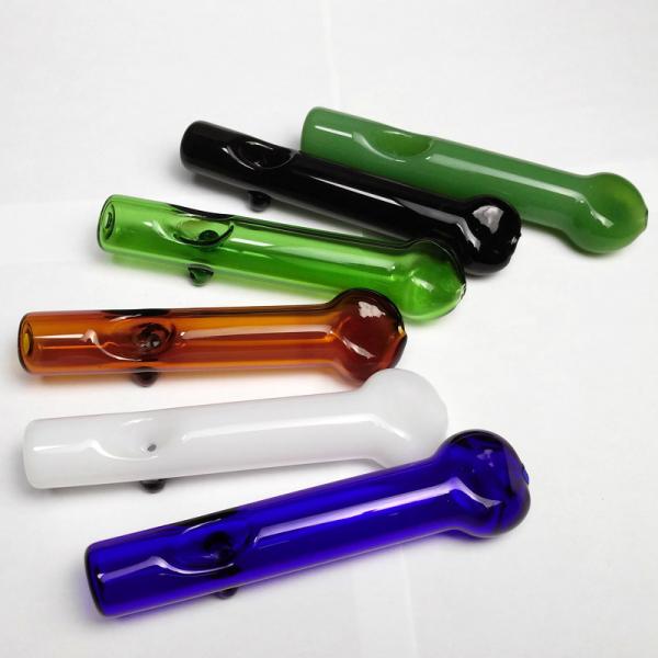 White / Green Glass Hand Pipes , Heady Spoon Pipes 4.3