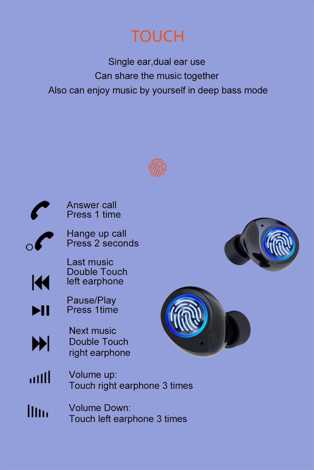 Шум отменяя TWS небольшое беспроводное Bluetooth Earbuds