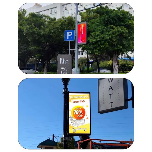 Digital LED Smart Street Light Pole Advertisement Billboard Poles Screen