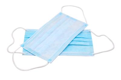 Blue Color 3 Ply Face Mask Non Woven Anti Virus Breathable Fliud Resistant